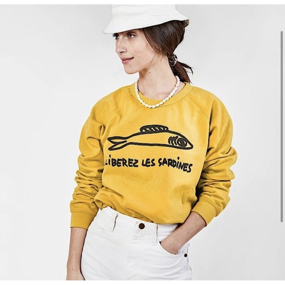 Clare V. • Liberez Les Sardines Sweatshirt Small